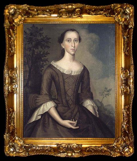framed  Joseph Badger Mrs. John Haskins (Hannah Upham), ta009-2